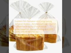 Mükemmel film oluşumu ve uzun süreli yapışkanlık Stirol - Akrilik Kopolymer Emülsiyon, Her Tür Yüksek Kaliteli Su Temelli Mürekkep, Gravure Baskı ve LDPE, HDPE, OPP, PP, PET Film Mürekkebi için Uygun;